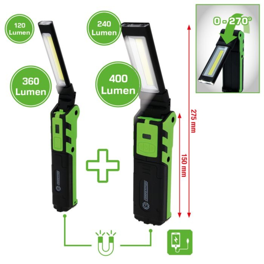 Lampes de travail COMPETITION à LED à variateur de lumière 2 pcs - KS TOOLS - 512.4505