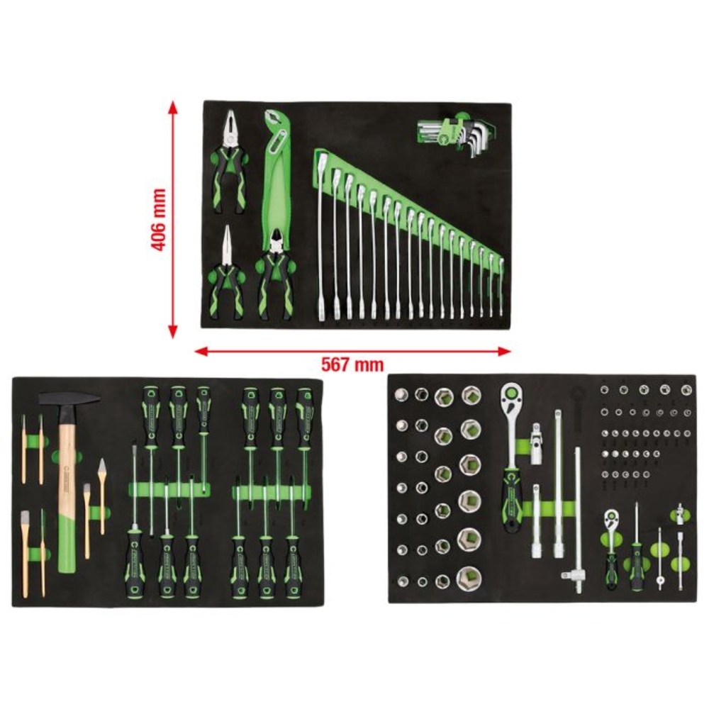 Jeu de modules pour système d’armoires d’atelier COMPETITION 512.5500 avec 119 outils Premium - KS TOOLS - 512.6001