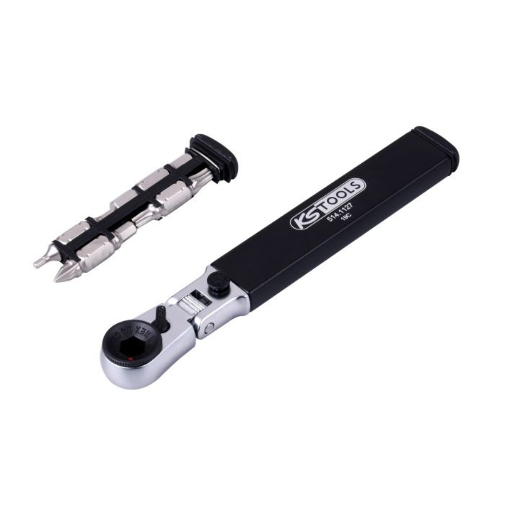 Cliquet porte-embouts 8 en 1 KS TOOLS 6 pans 1/4" 125 mm - 514.1127