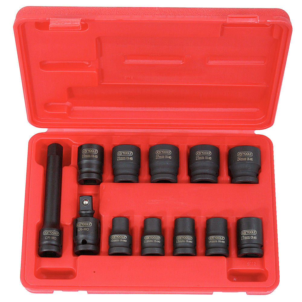 Coffret de douilles à chocs 6 pans 1/2