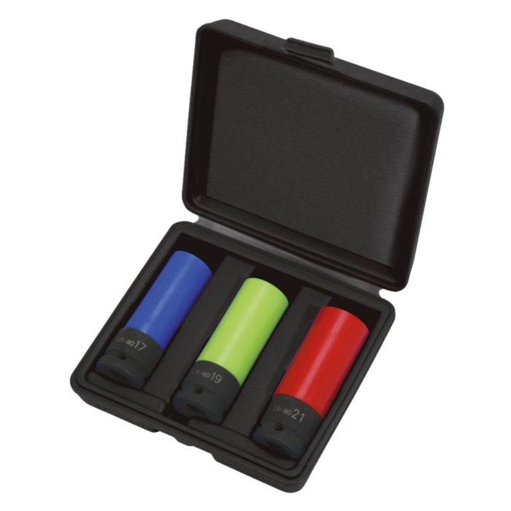 Coffret de douilles à chocs longues 6 pans pour jantes aluminium 3 pièces KS TOOLS - 515.1070