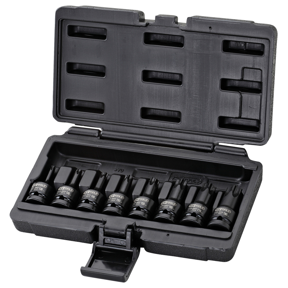Jeu de douilles mâles à chocs courtes TORX 8 pcs KS TOOLS - 515.1107
