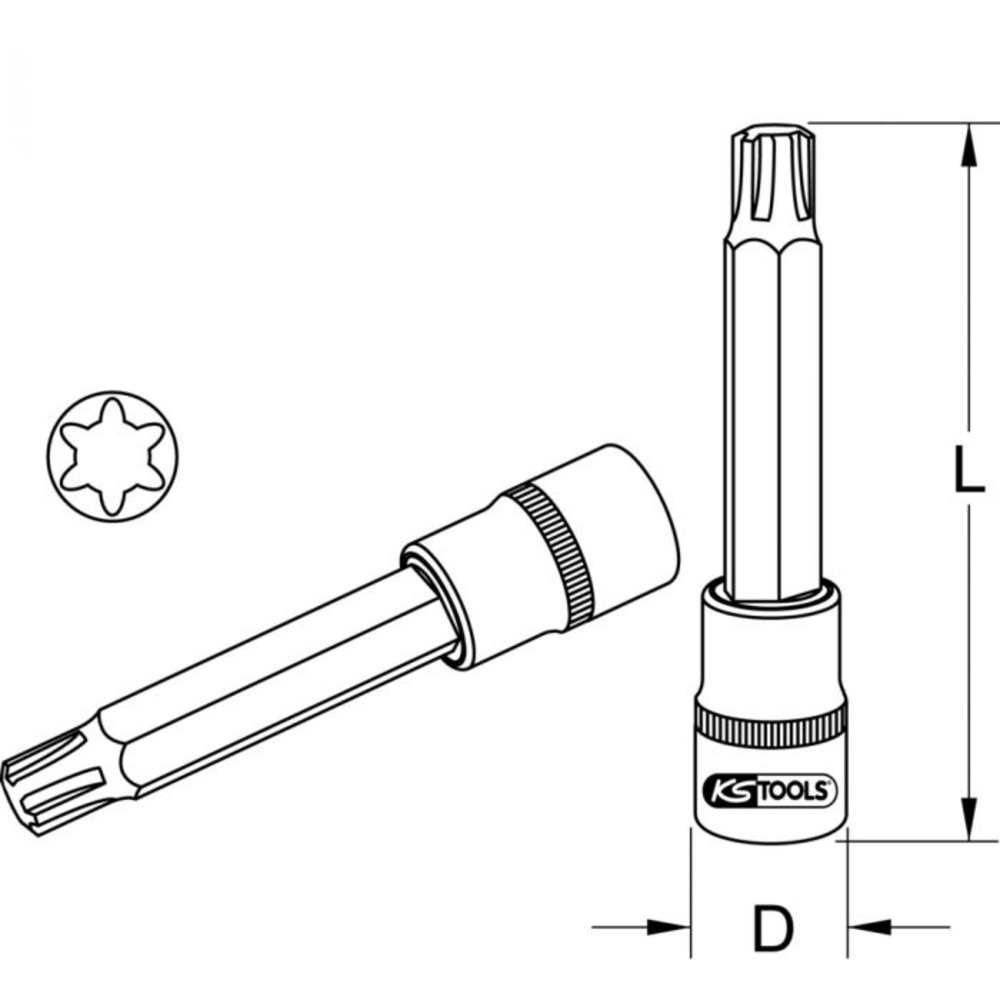 Douille tournevis RIBE M10 extra-longue KS TOOLS - 515.1281