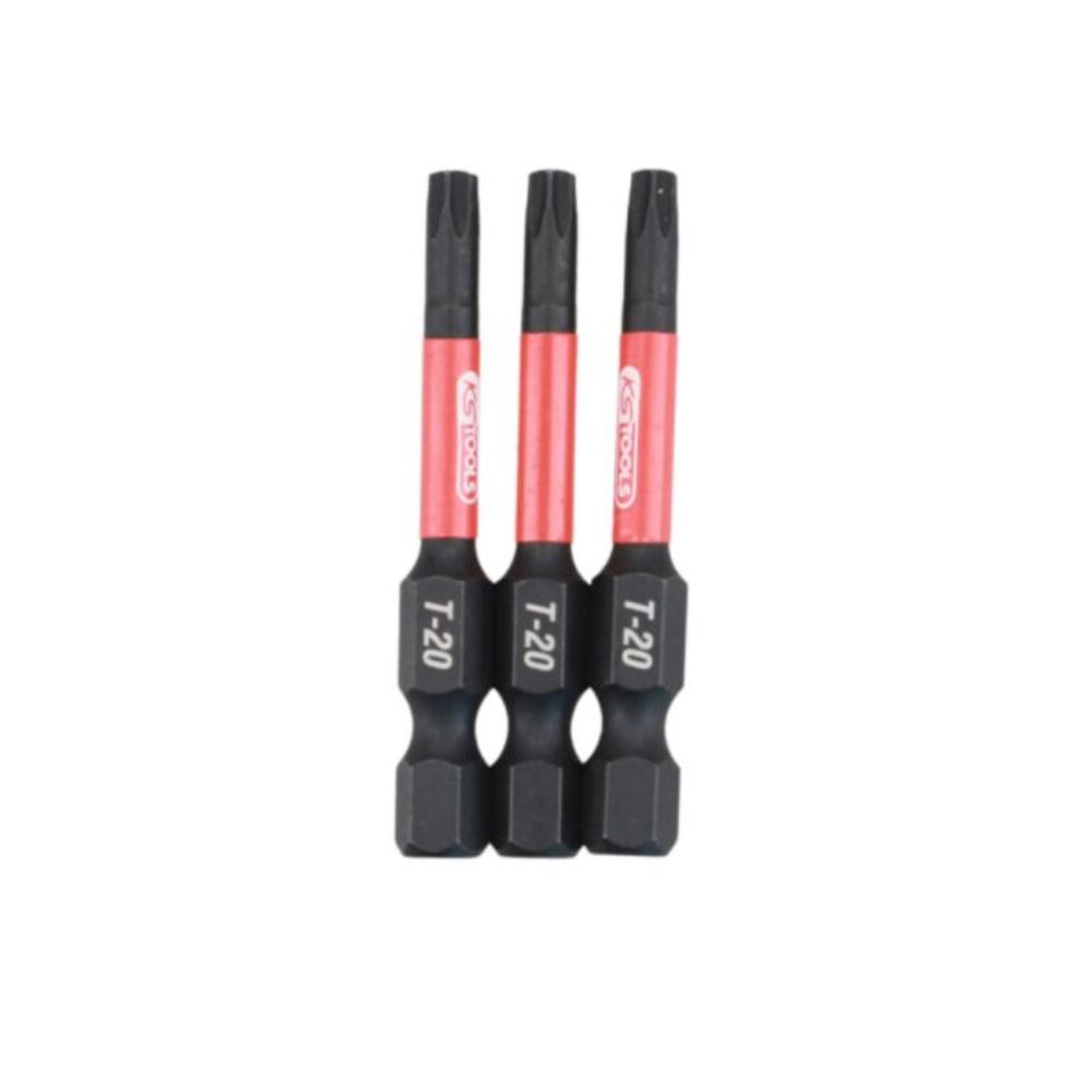 Lot de 3 embouts à chocs 1/4'' T20 L50mm - KS TOOLS - 515.2358F