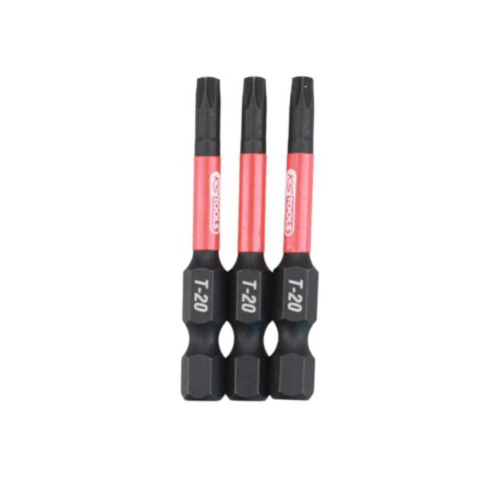 Lot de 3 embouts à chocs 1/4'' T30 L50mm - KS TOOLS - 515.2360F