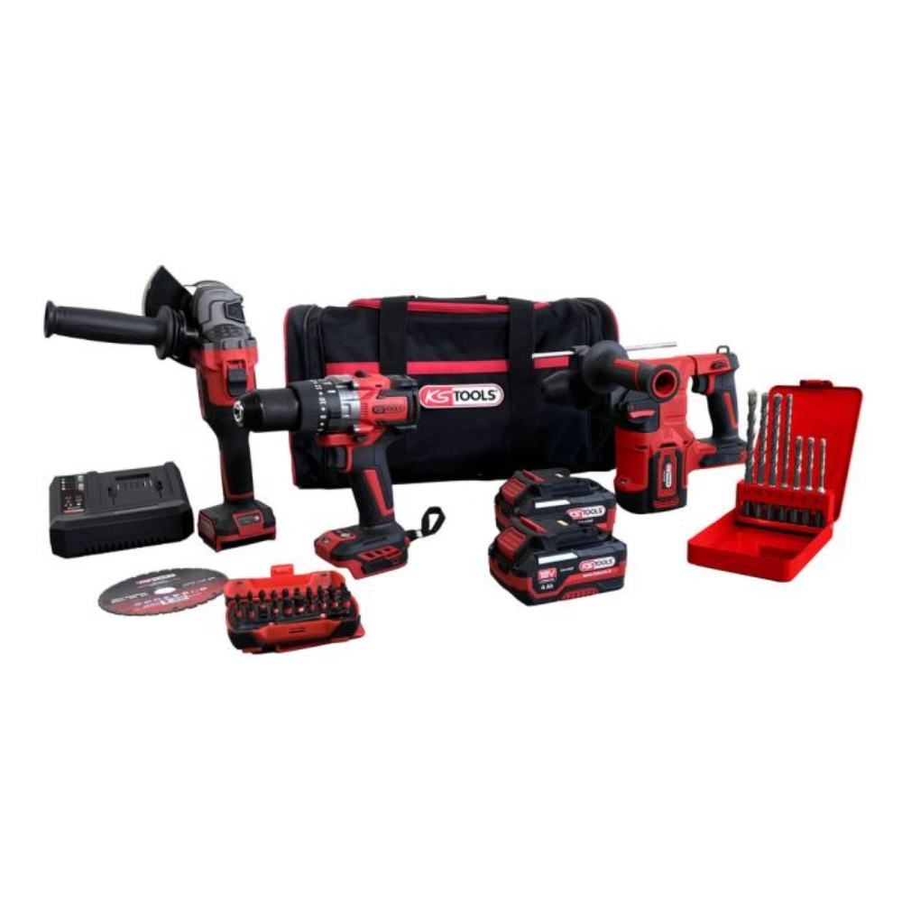 Pack perceuse meuleuse perforateur et accessoires KS TOOLS - 515.4731F-A3