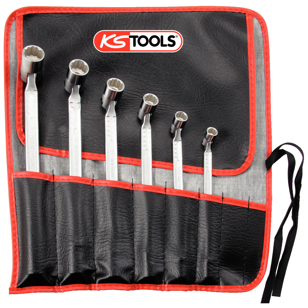Jeu de 6 clés à douilles articulées - 12 pans KS TOOLS - 517.0310