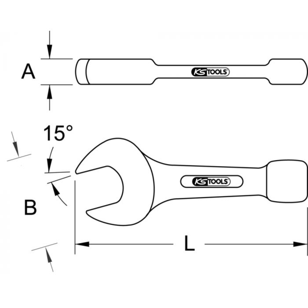 Clé à fourche à frapper 230 mm KS TOOLS - 517.2230