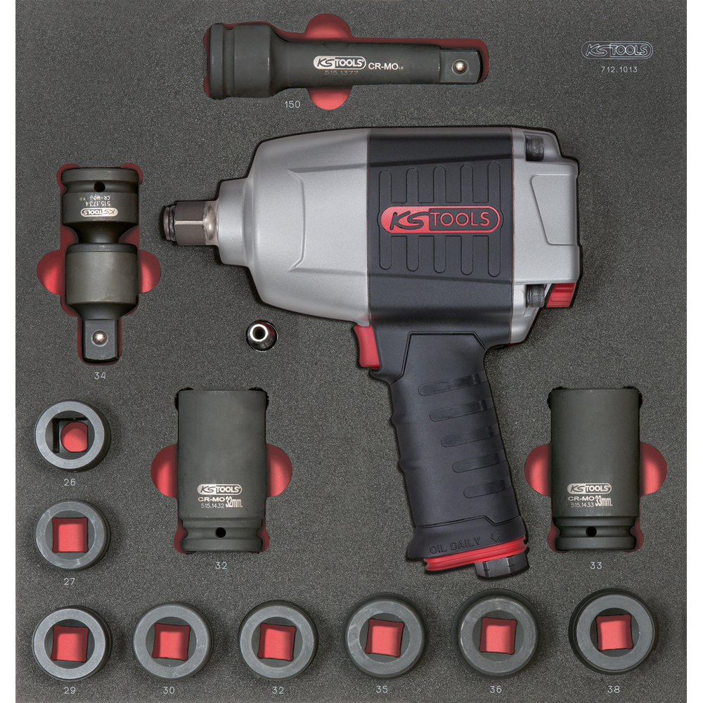 Module de douilles et clé à chocs pneumatique 3/4