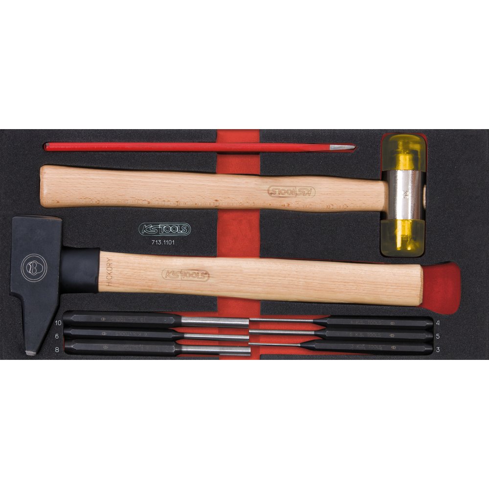 Module d'outils de frappe manche bois 9 pièces KS TOOLS - 713.1101