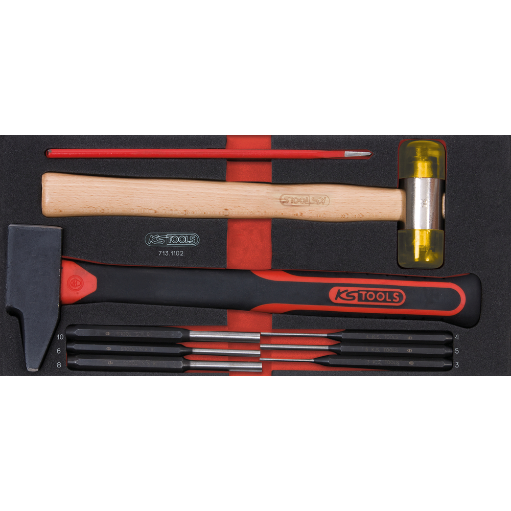 Module d'outils de frappe manche fibre 9 pièces KS TOOLS - 713.1102
