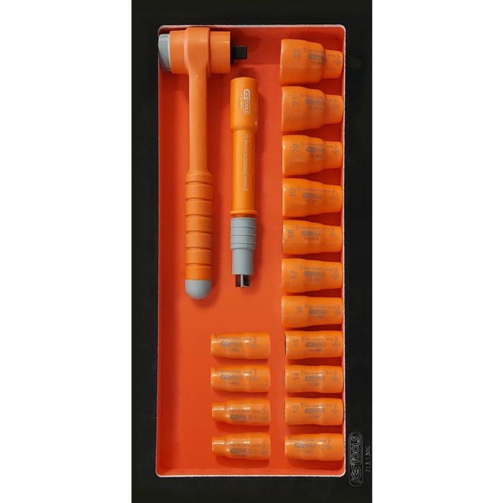 Module de douilles 12 pans et cliquet 3/8