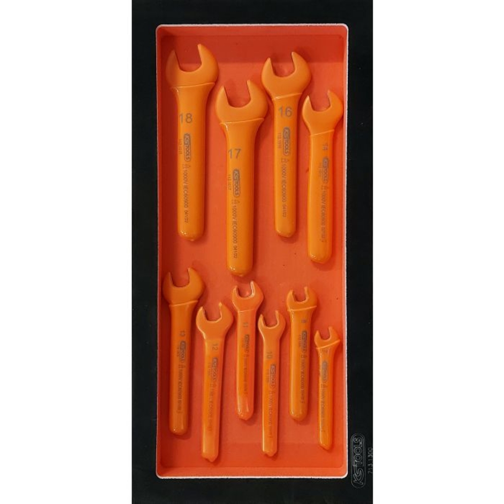 Module de 10 clés à fourches isolées 1000V 7-19 mm KS TOOLS - 713.1123