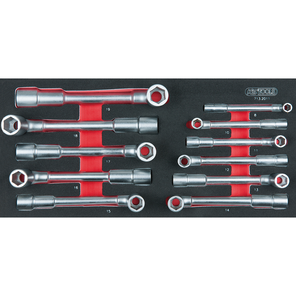 Module de clés à pipe débouchées - 6 pans 11 pièces KS TOOLS - 713.2011