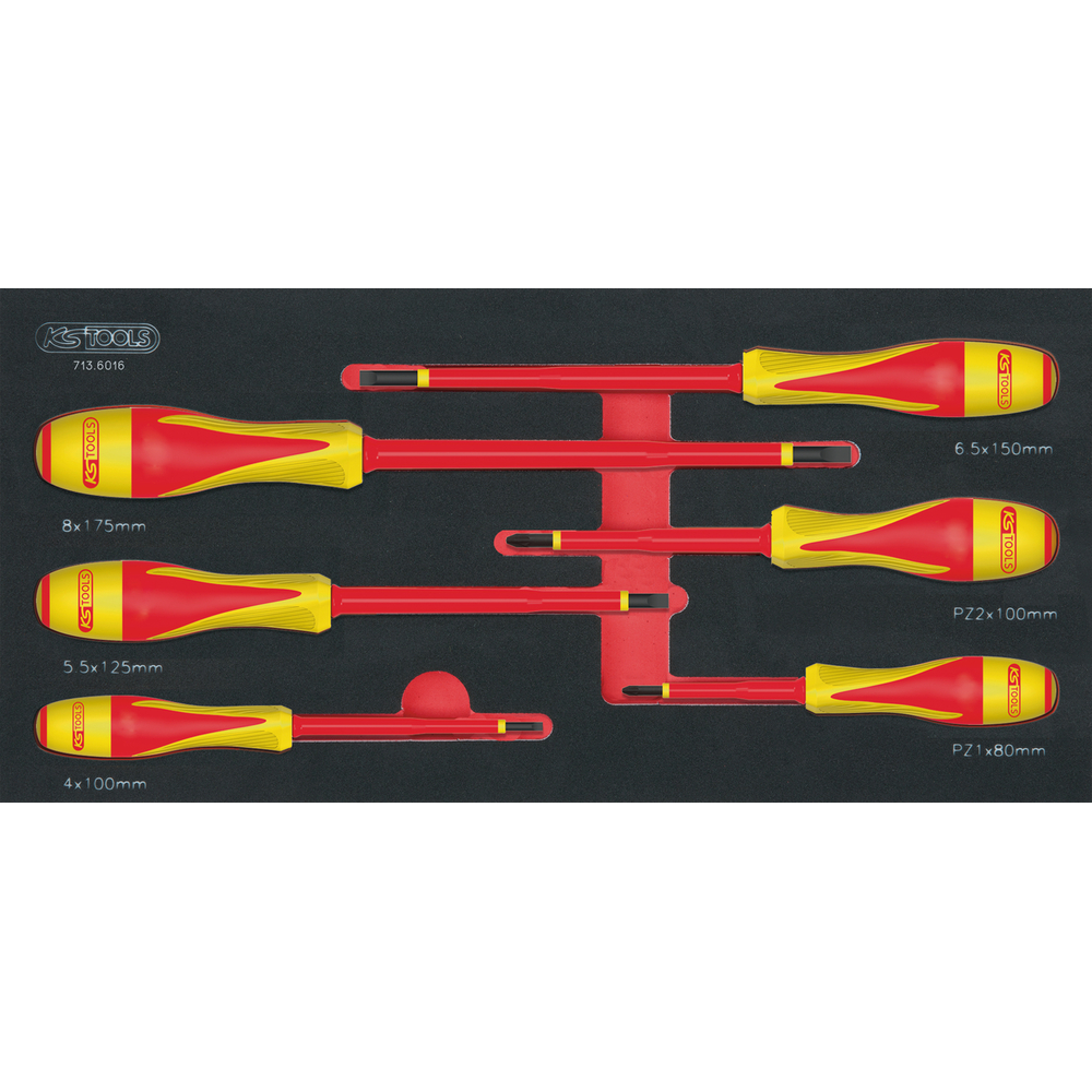 Module de tournevis isolés 1000V ULTIMATE Fente - POZIDRIV 6 pièces KS TOOLS - 713.6016