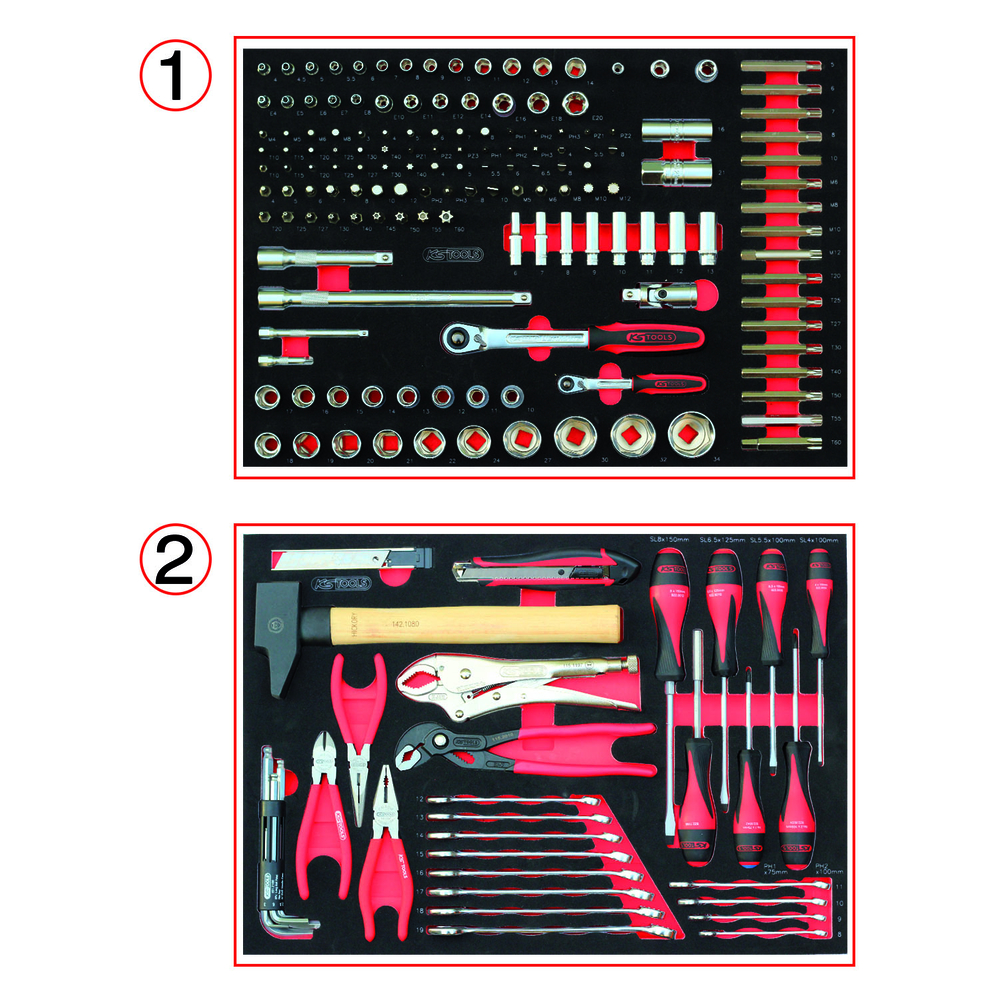 Composition d'outils pour servante 184 pièces KS TOOLS - 714.0184
