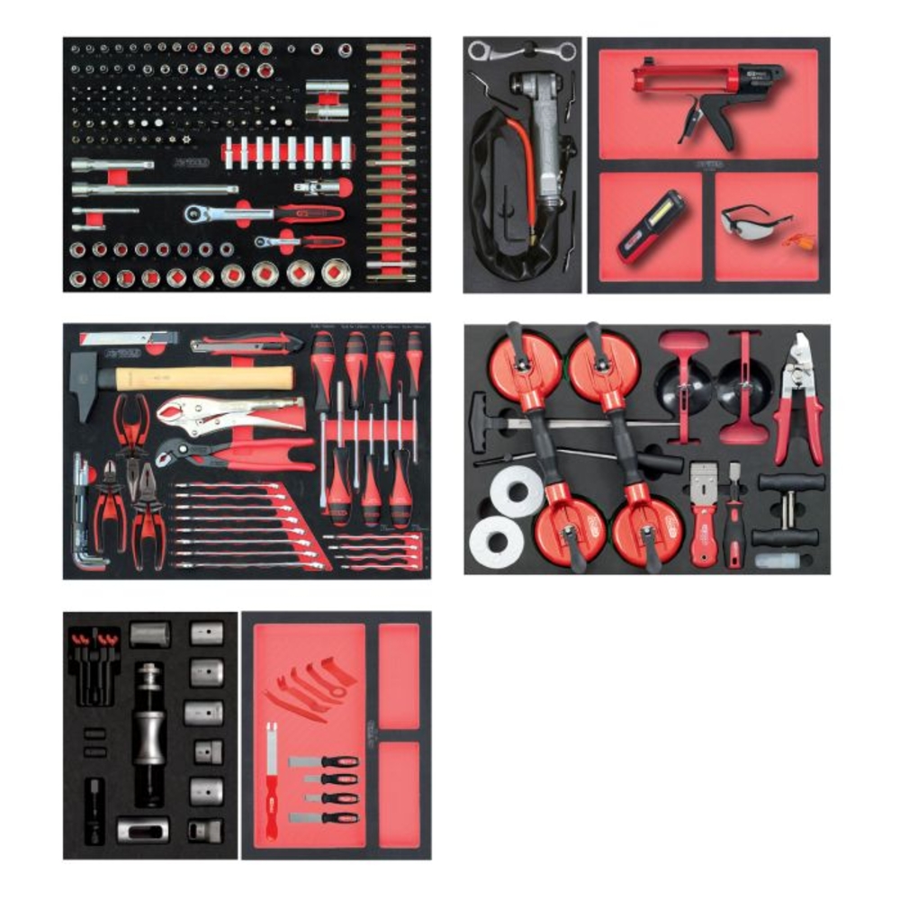 Composition d'outils pour servante spéciale Vitrage 232 pièces KS TOOLS - 714.0232