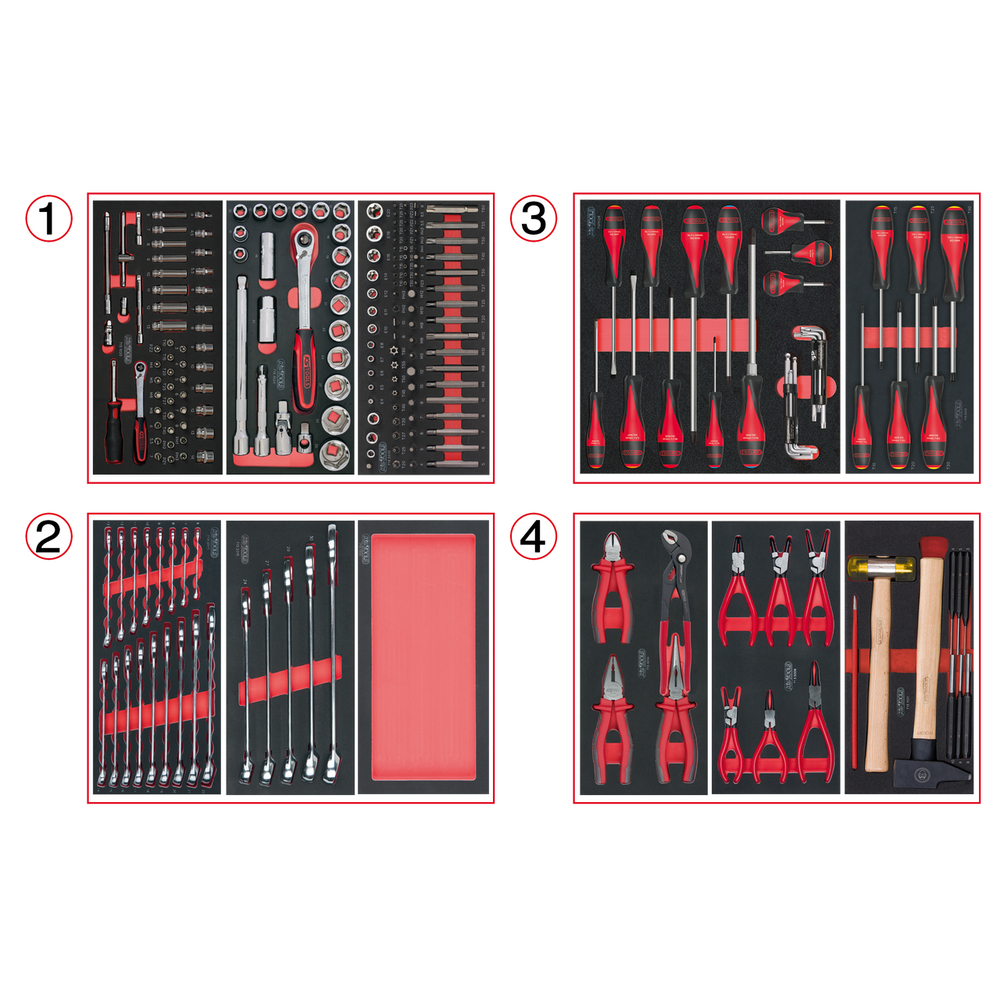 Composition d'outils 4 tiroirs pour servante 241 pièces KS TOOLS - 714.0241