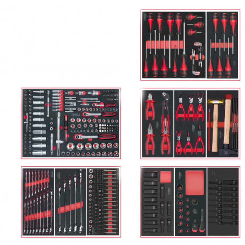 Composition d'outils 5 tiroirs pour servante 384 pièces KS TOOLS - 714.0380
