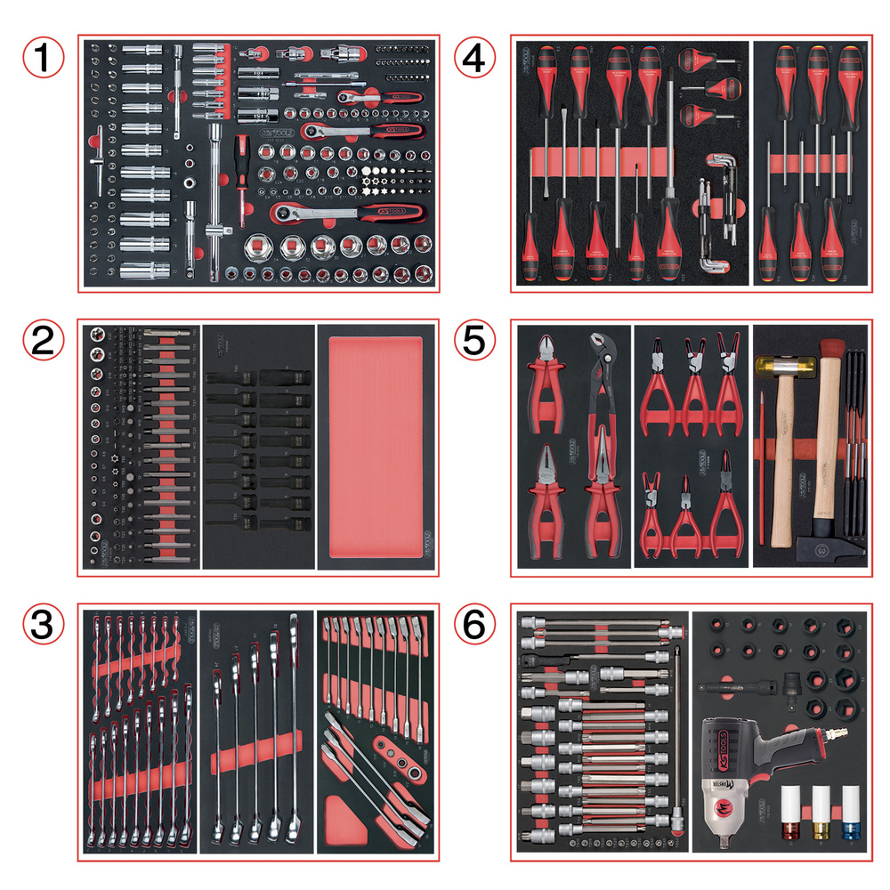 Composition d'outils 6 tiroirs pour servante 428 pièces KS TOOLS - 714.0425