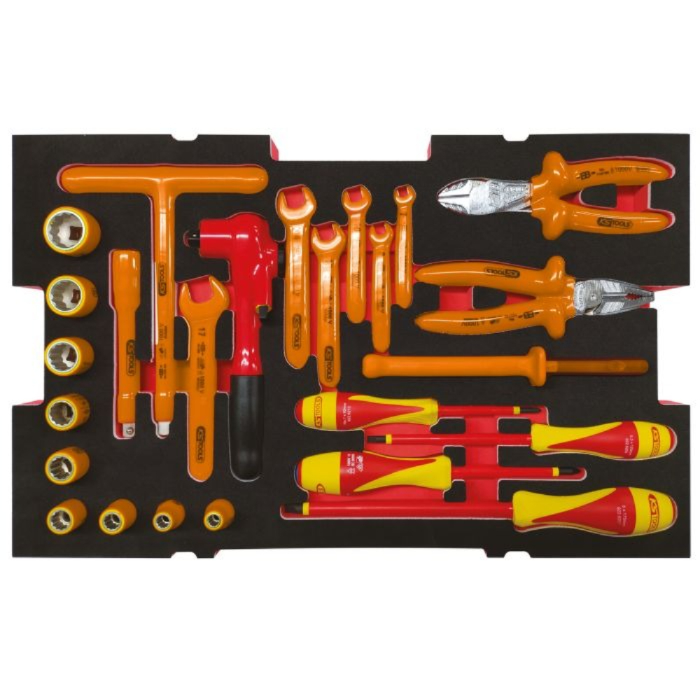 Module 25 outils isolé pour véhicule hybride ou électrique pour boites de transport SCM KS TOOLS - 716.0025