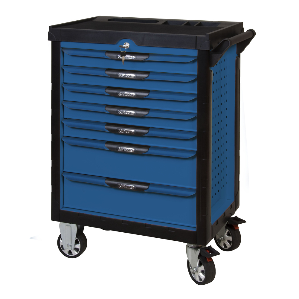 Servante ULTIMATE bleue 7 tiroirs équipée de 202 outils KS TOOLS - 804.7202