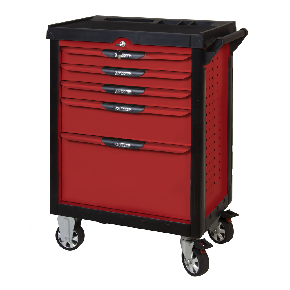 Servante ULTIMATE rouge 5 tiroirs équipée de 187 outils KS TOOLS - 809.5186