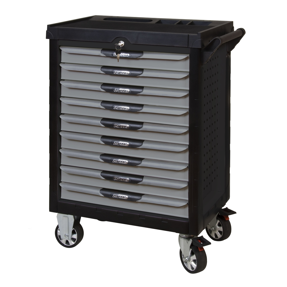 Servante ULTIMATE grise et noire 9 tiroirs équipée de 384 outils KS TOOLS - 816.9380