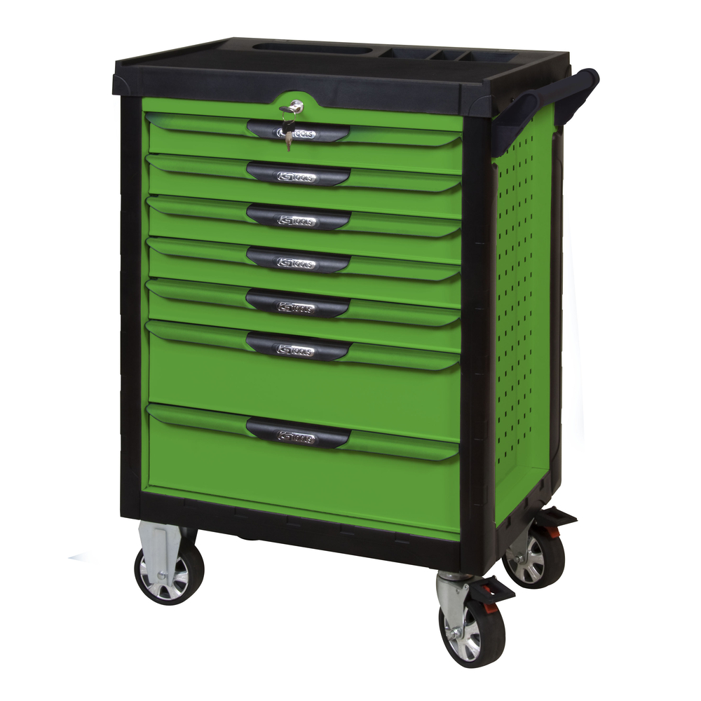 Servante ULTIMATE verte 7 tiroirs équipée de 241 outils KS TOOLS - 817.7241