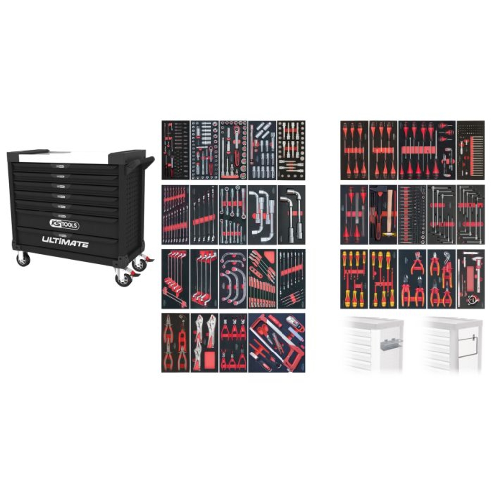 Servante ULTIMATE XL 7 tiroirs équipée de 562 outils KS TOOLS - 825.7562
