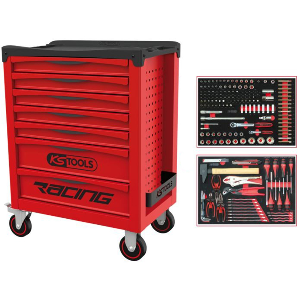 Servante Racing 7 tiroirs équipée de 184 outils KS TOOLS - 855.7184