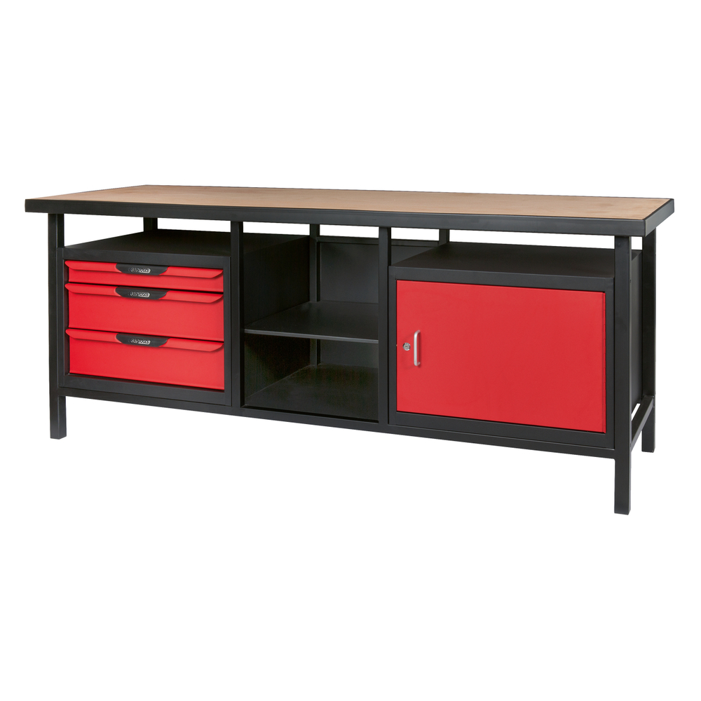 Etabli professionnel d'atelier 1 porte et 3 tiroirs 2m KS TOOLS - 865.0210