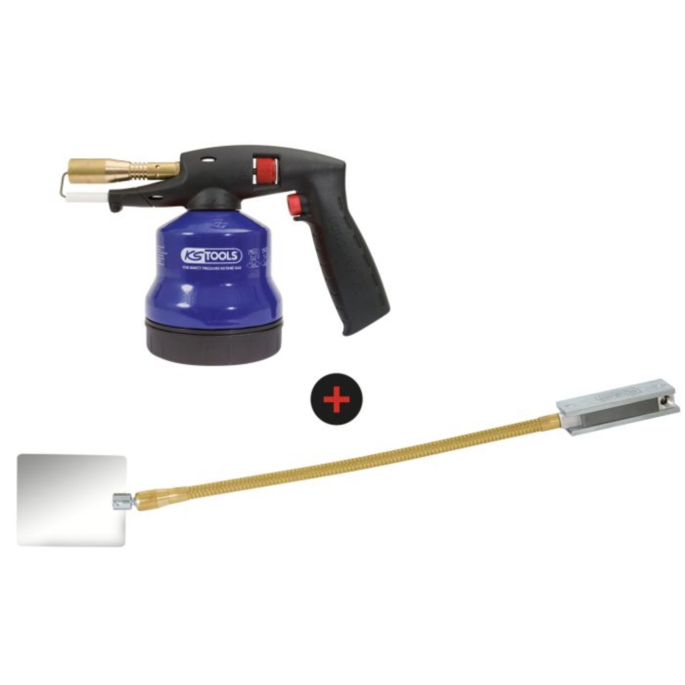 Lot d'un chalumeau propane avec piezo et d'un miroir à souder magnétique KS TOOLS - 903.5905-A1