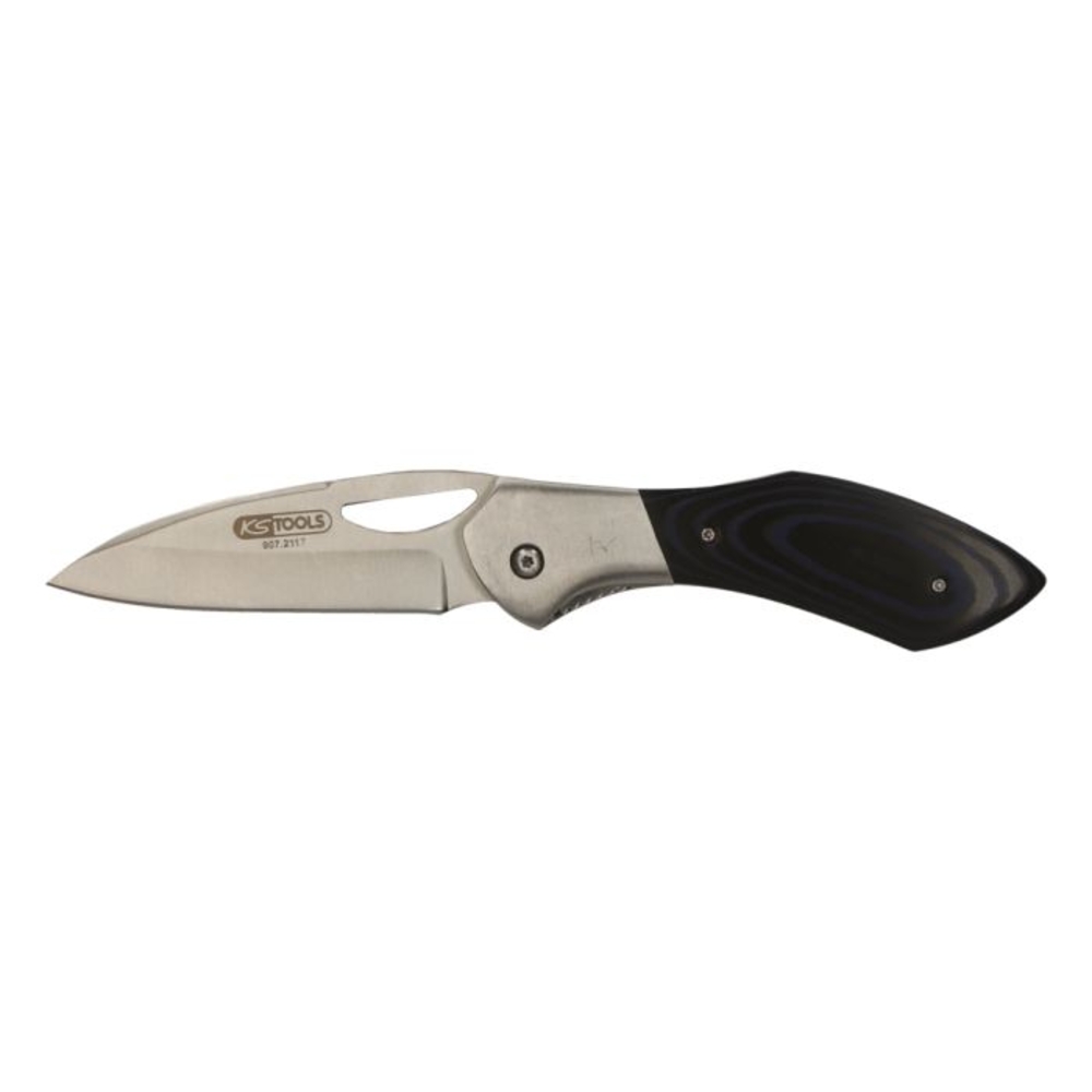 Couteau de poche pliant en acier inoxydable manche micarta KS TOOLS - 907.2117