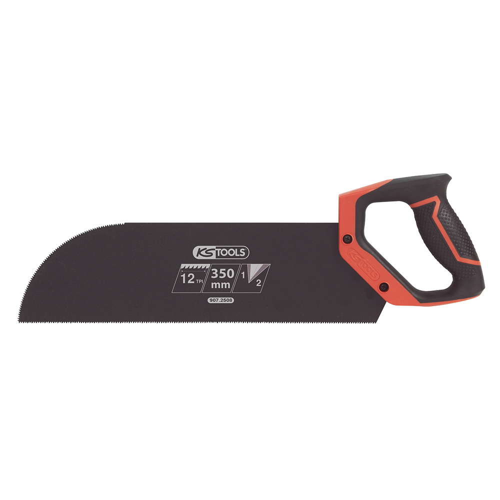 Scie à panneau 350mm, 2 angles de coupe 12TPI, poignée bi-matière KS TOOLS - 907.2508