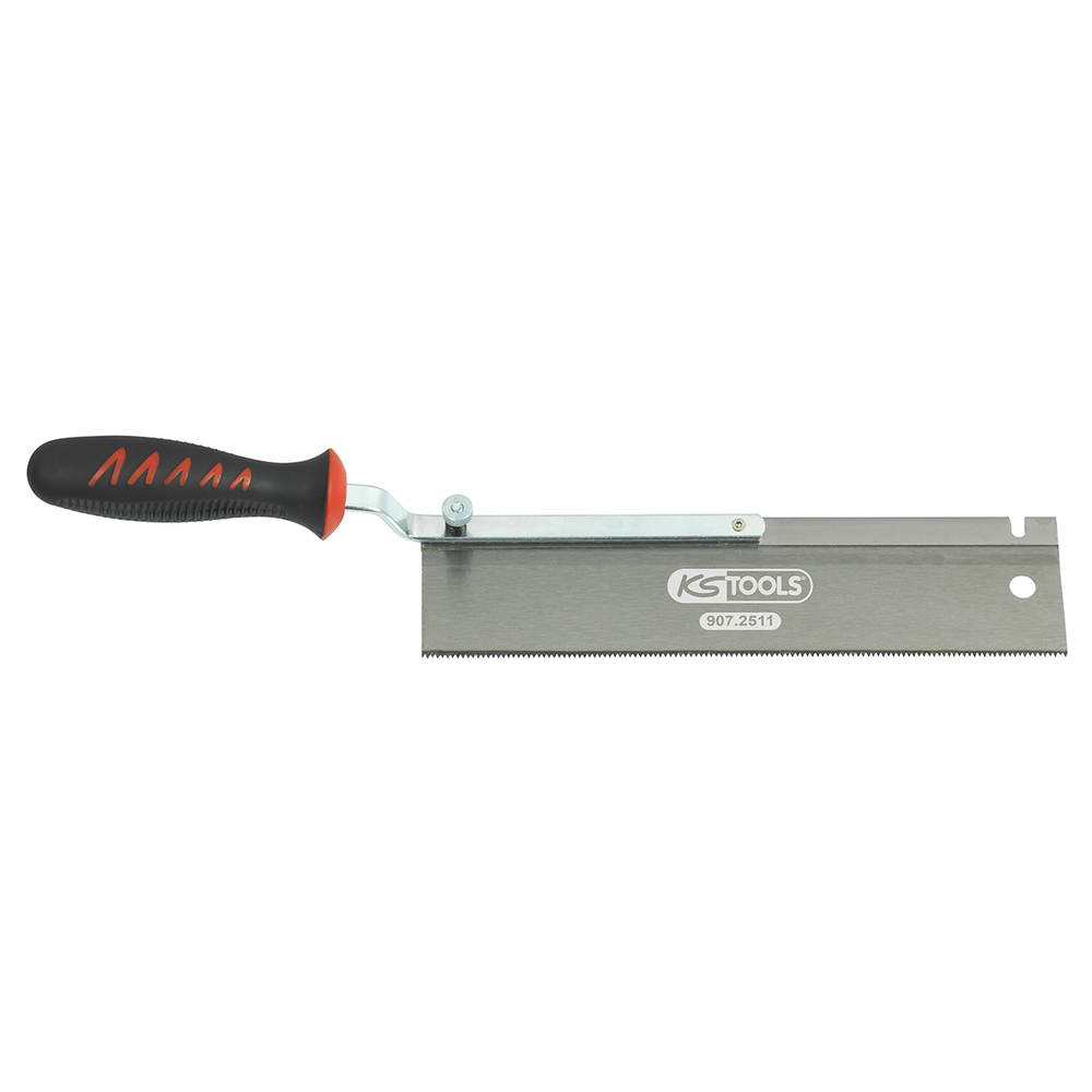 Scie à dos reversible travaux de finition 250mm, 2 angles de coupe 13TPI, poignée bi-matière KS TOOLS - 907.2511