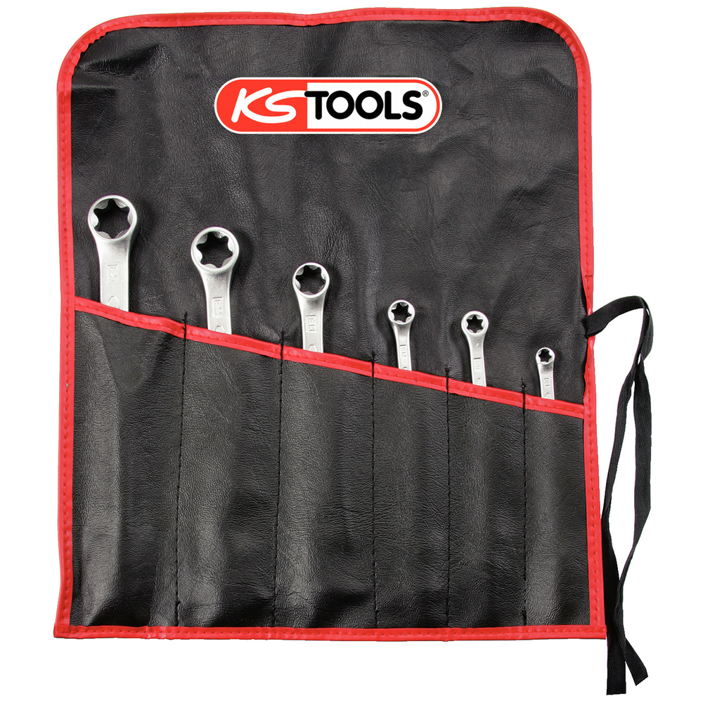 Jeu de 6 clés polygonales droites TORX - en trousse KS TOOLS - 911.0370