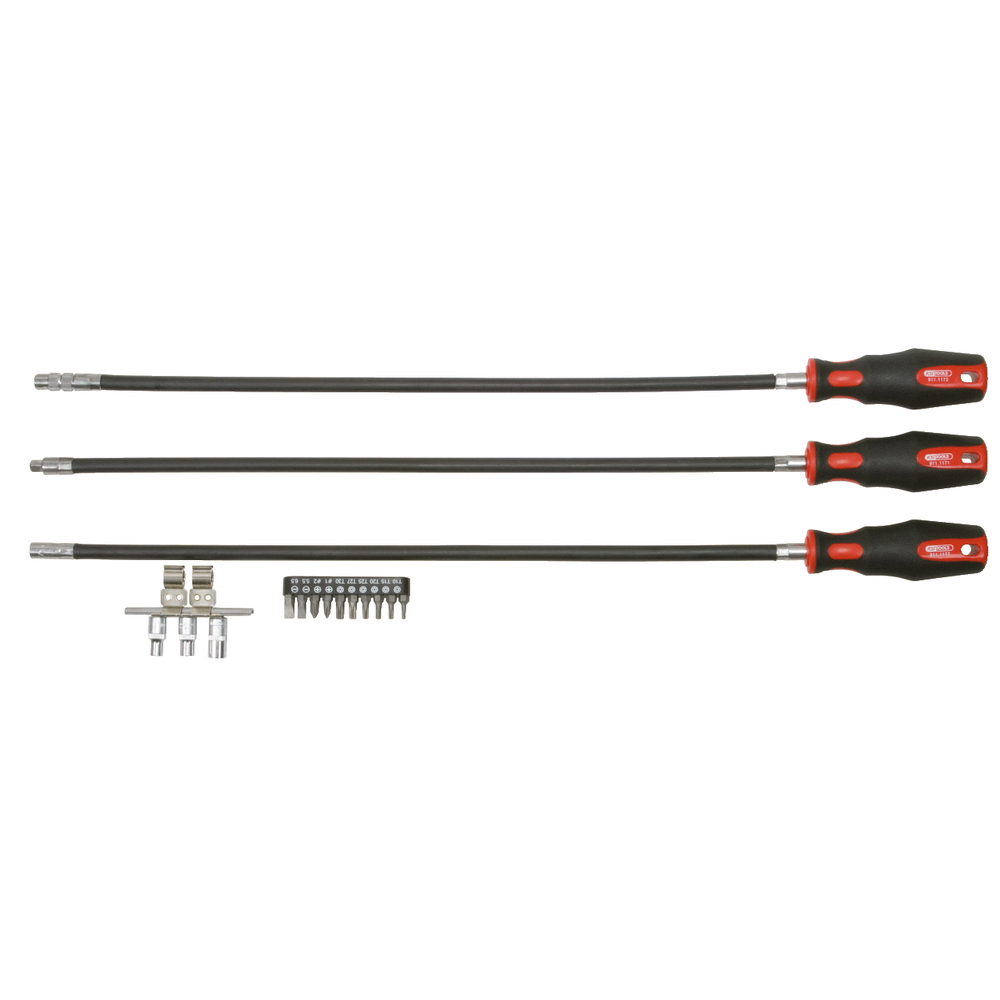 Jeu de 3 tournevis ERGOTORQUE flexibles 500 mm KS TOOLS - 911.1180