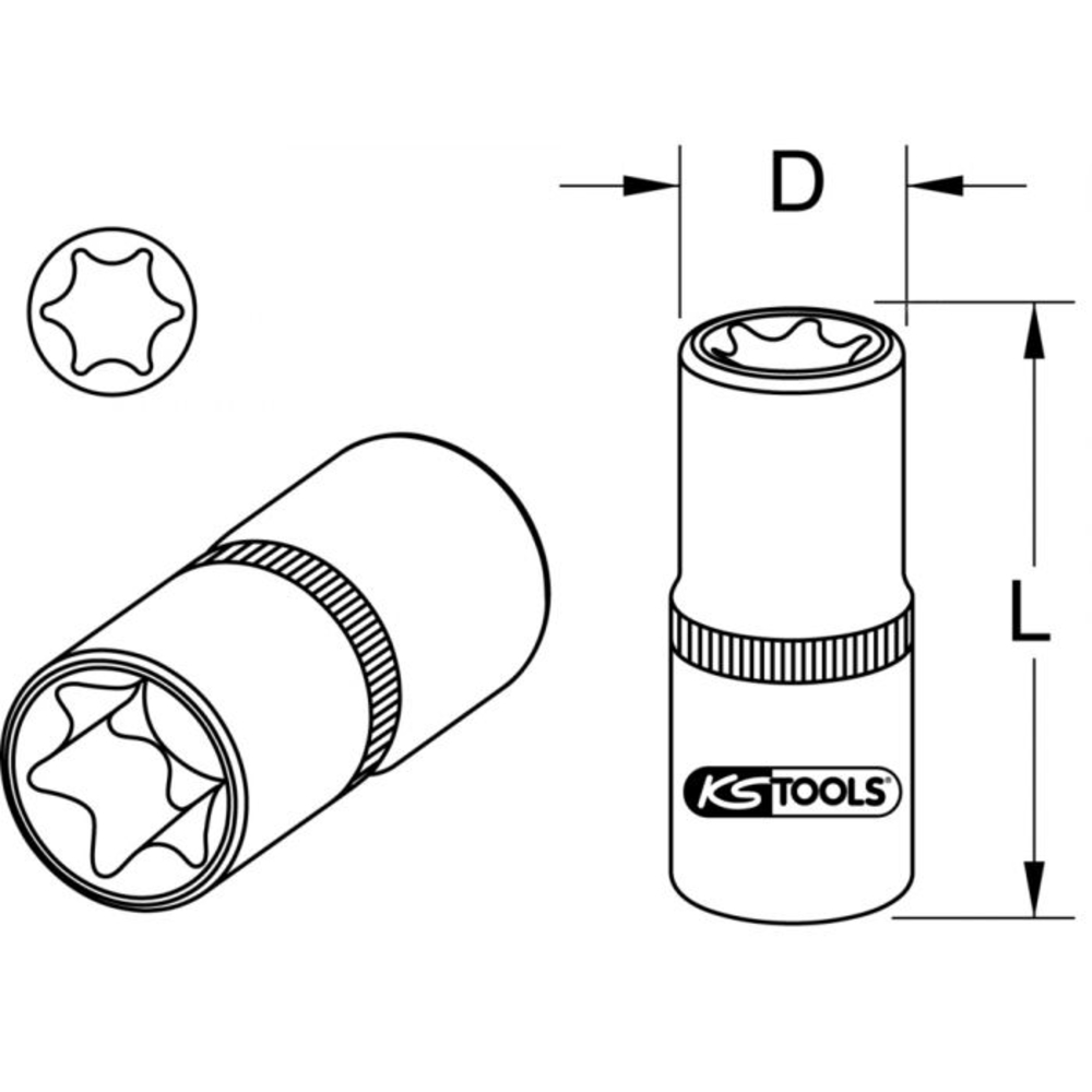 Douille TORX E 12 extra courte pour Mercedes KS TOOLS - 911.1288