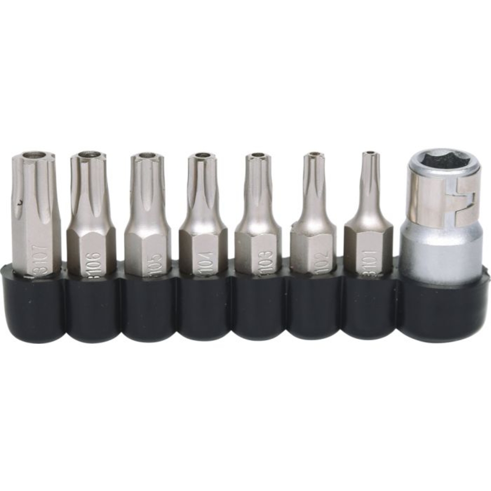 Jeu d'embouts de vissage TORX percé 5 pans 1/4