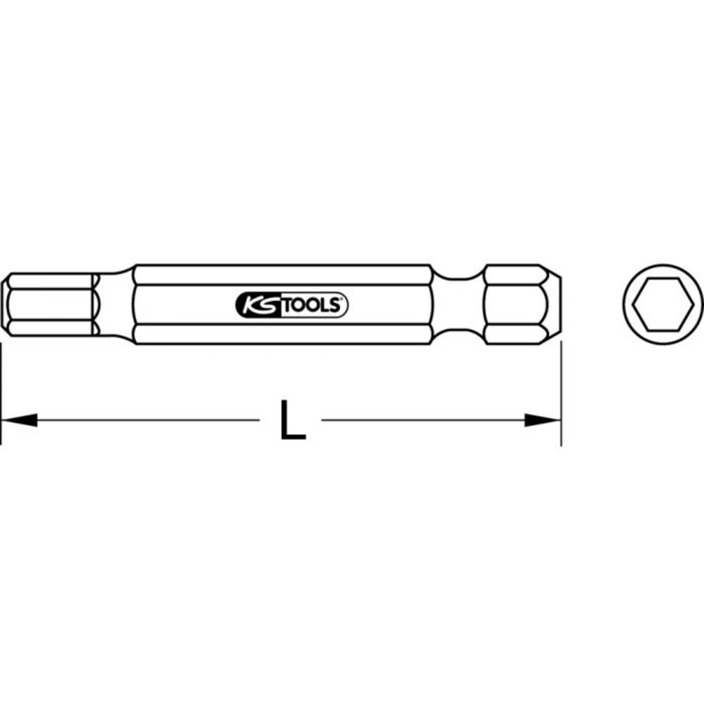 Embout de vissage 6 pans 2 mm - entraînement 6.35 mm, L.75 mm KSTOOLS - 9117558