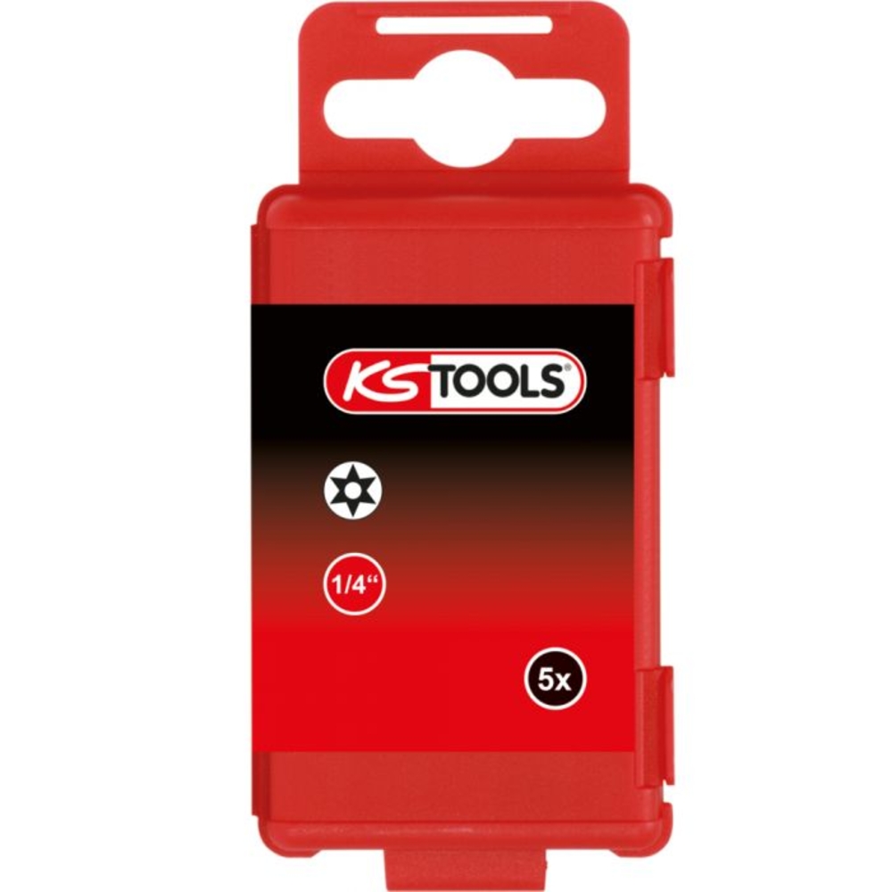 Boite de 5 embouts de vissage TORX percé 75 mm - 1/4