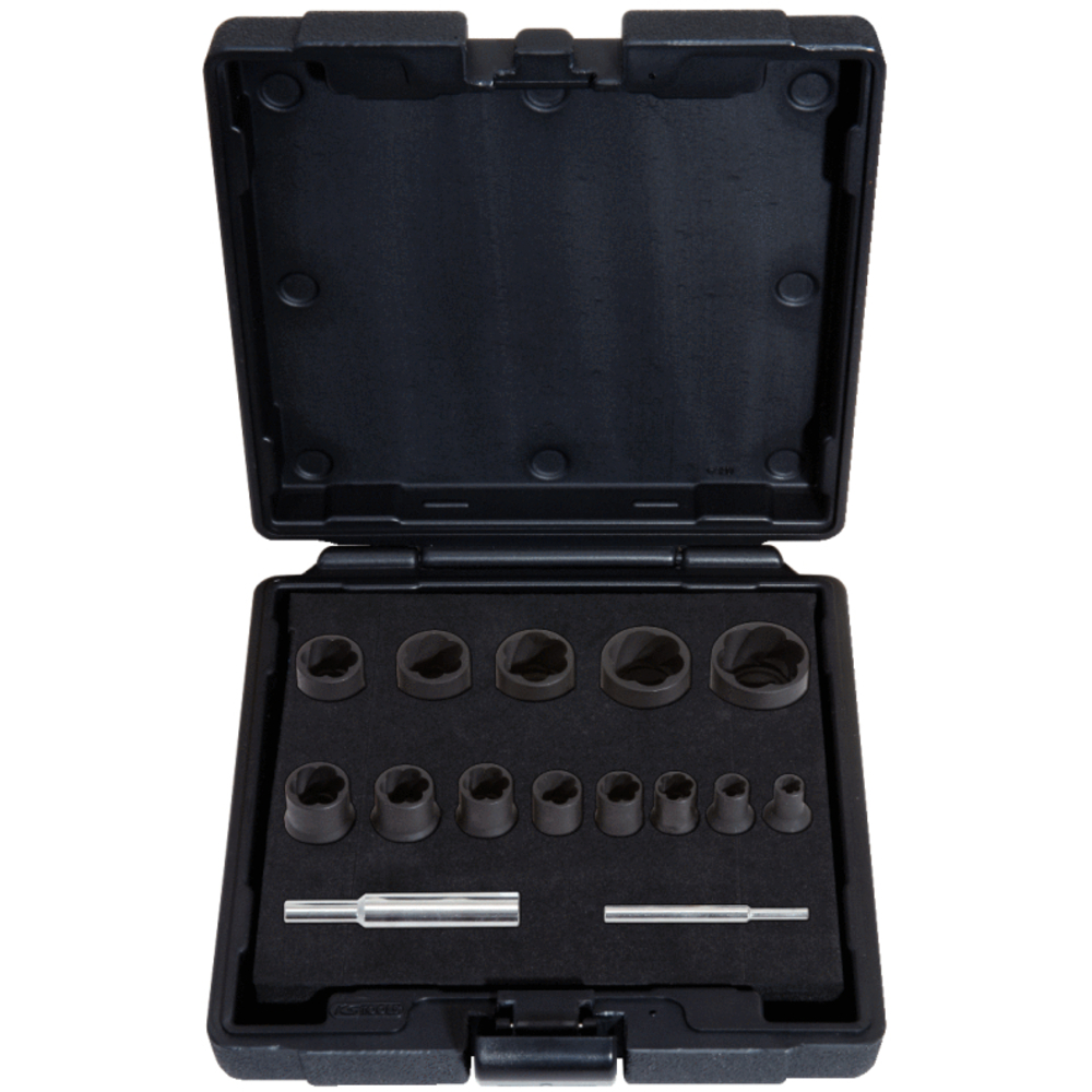 Coffret de 15 douilles à chocs pour vis et écrous abîmés 1/4