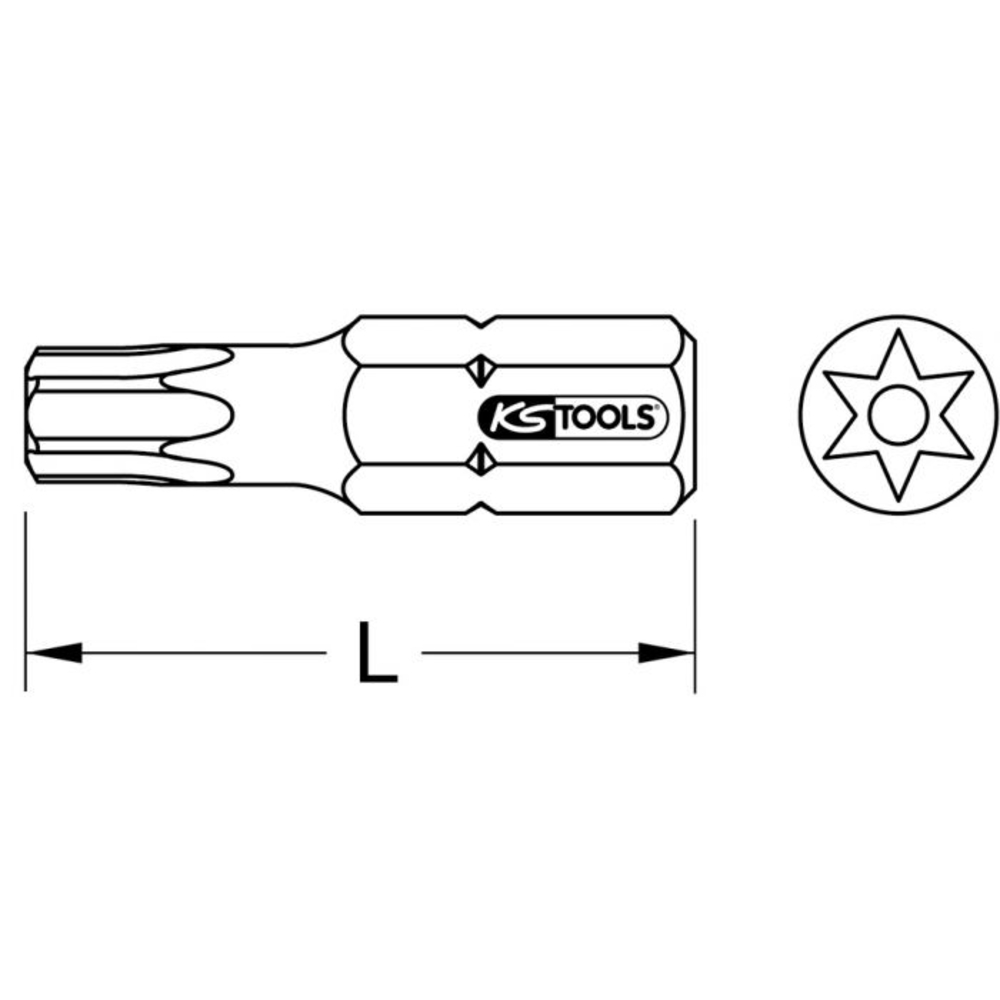 Embouts TORX percés T8 à code couleur L. 25 mm, 3 pièces KSTOOLS - 9182072