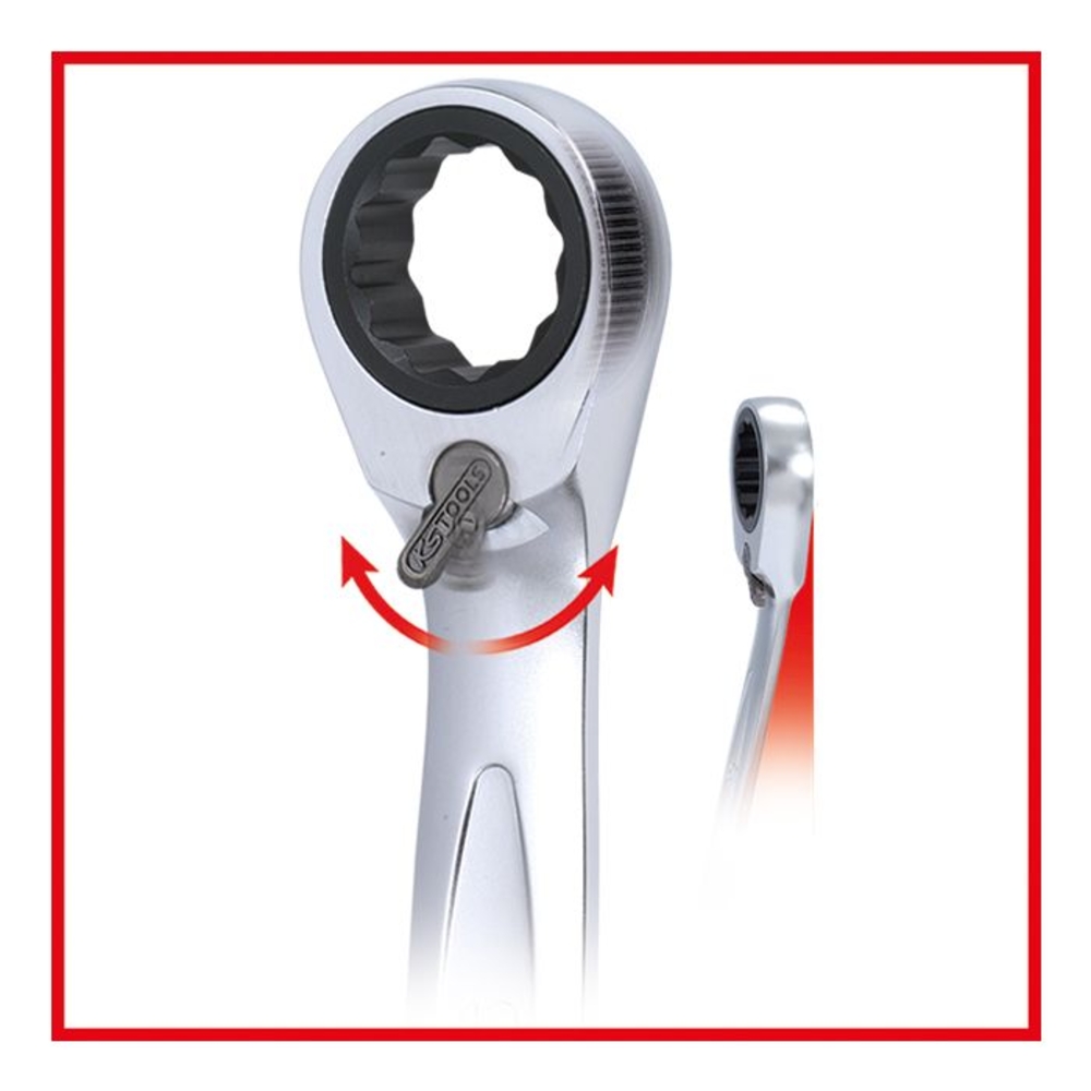 Cliquet débouché 1/4" x11 mm pour douilles traversantes et embouts 1/4" KS TOOLS - 918.3072