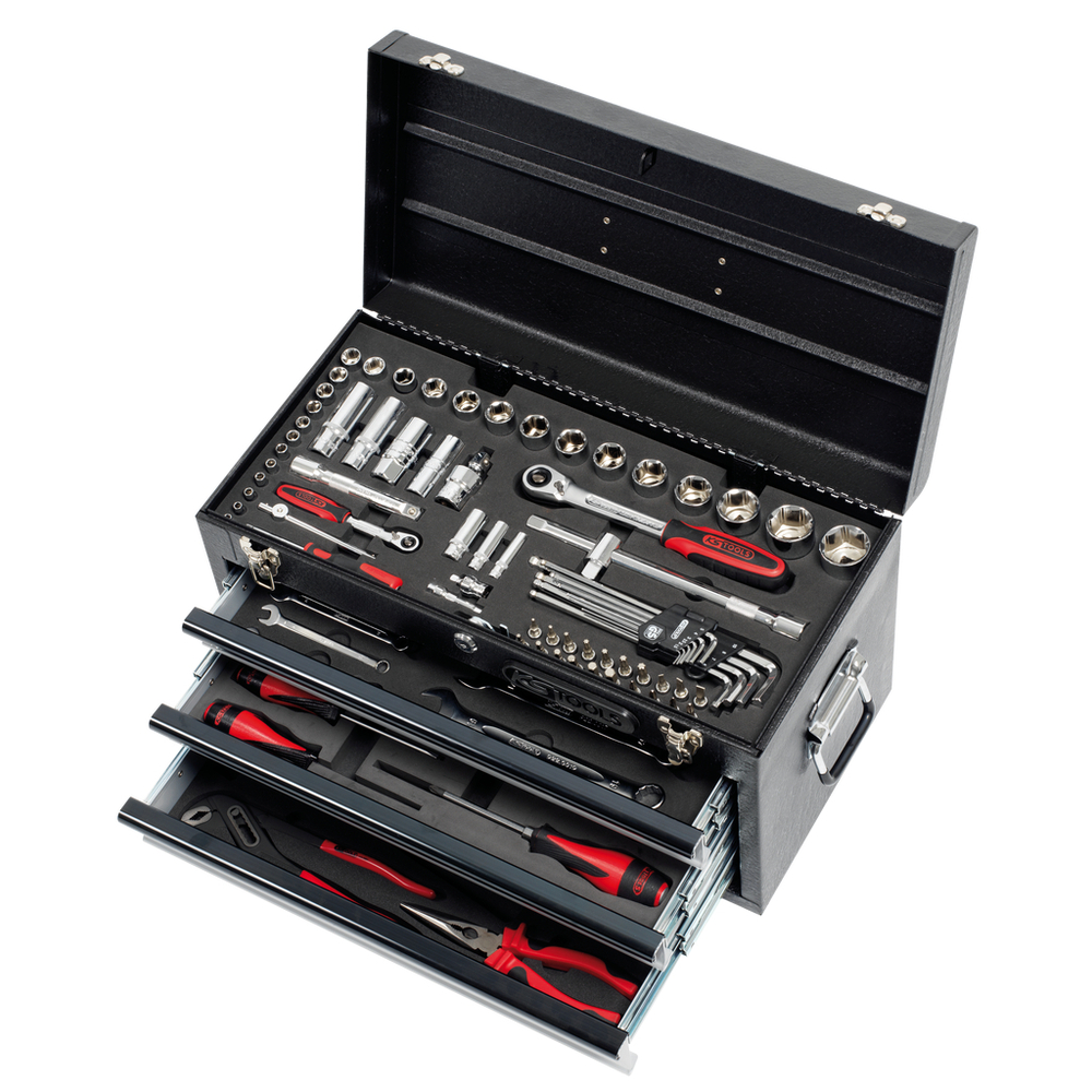 Coffre à outils ULTIMATE 3 tiroirs et plateau 114 outils KS TOOLS - 922.0100