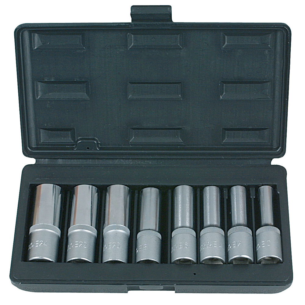 Coffret de 8 douilles TORX 75 mm - 1/2