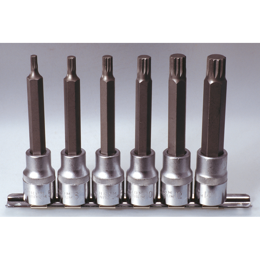 Rail de 6 douilles tournevis XZN 110 mm - 1/2