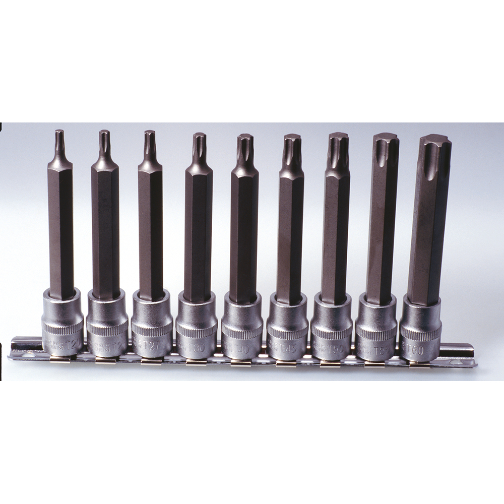 Rail de 9 douilles tournevis TORX 1/2