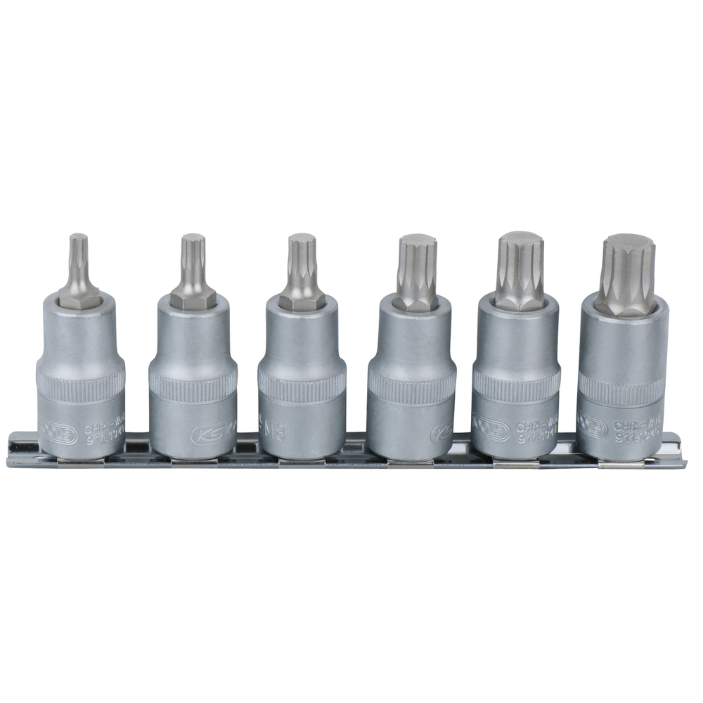 Rail de 6 douilles tournevis XZN 55 mm - 1/2